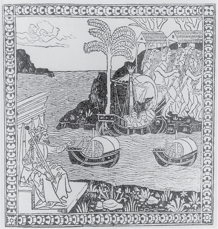 This woodcut is from the first Italian verse translation of a letter Columbus sent to the Spanish court.