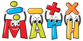 The word math with the four basic operation symbols above each letter.