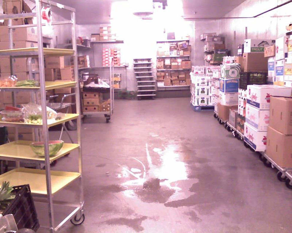 Storage area in a commercial kitchen
