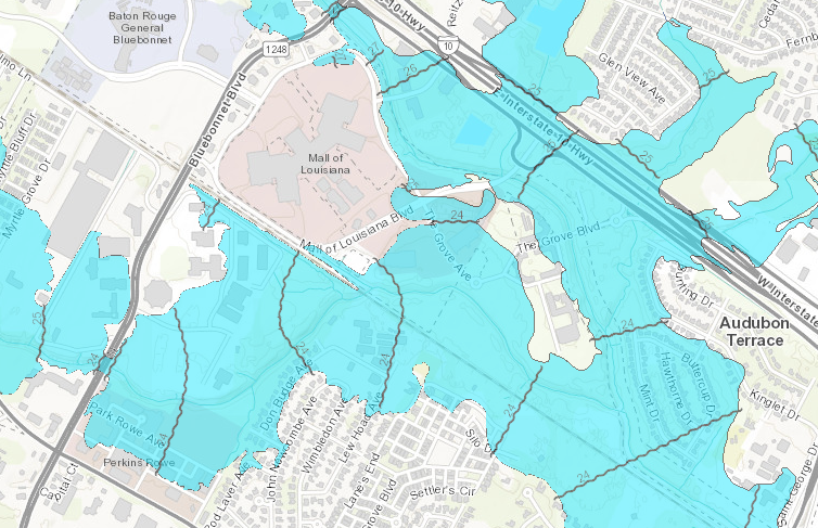 Screen shot of Flood Maps for East Baton Rouge Parish