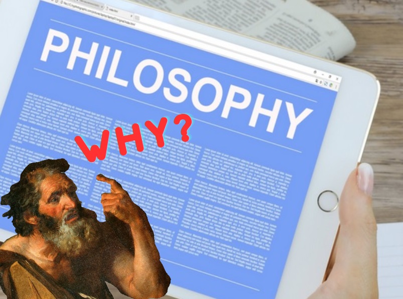 Decorative image introducing philosophy and asking why 